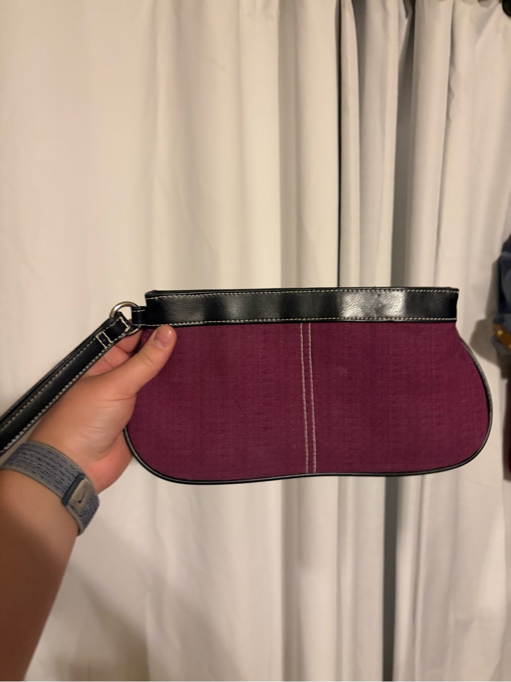 Vintage Victoria’s Secret Women’s Wristlet Clutch - Plum with Black Trim
